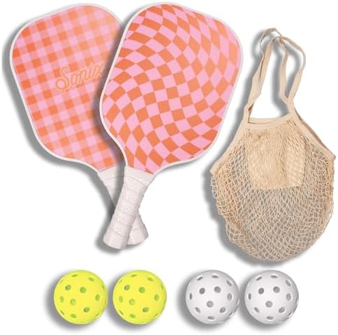 Sonix USAPA Approved Pickleball Paddles Set of 2 for Adults | Fiberglass Surface Pickleball Set with 2 Rackets, 4 Balls,
