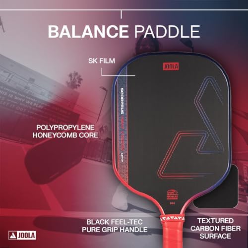 JOOLA Vision Textured Carbon Grip Pickleball Paddle for Maximum Spin and Control - Polypropylene Honeycomb Core 16mm JOO