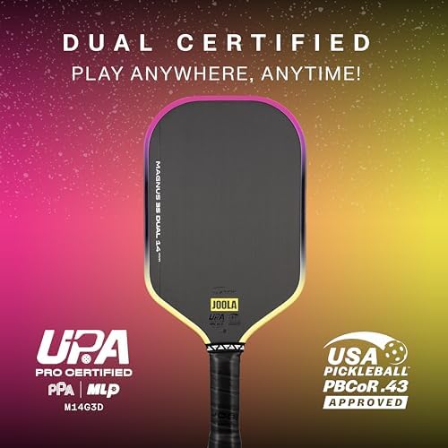JOOLA 3S Pickleball Paddles - Raw Carbon Fiber Surface - UPA-A Certified - Professional Elongated, Wide Body & Aero Curv