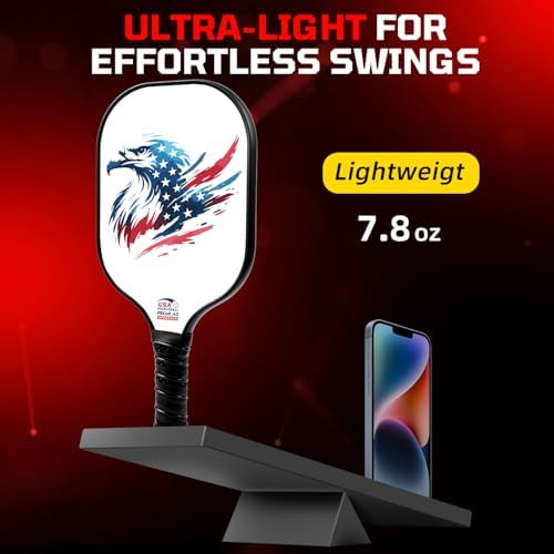 Pickleball Paddles USAPA Approved Lightweight with 4 Balls Traction and Stability California Designed Recycled Material