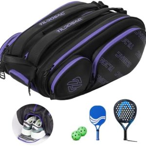 2-in-1 Detachable Pickleball & Padel Bag for Men Women | Thermal Foil Insulated Racket Compartment | Outdoor & Gym Usage