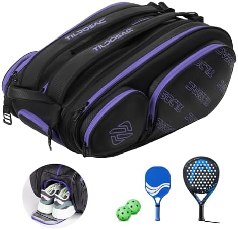 2-in-1 Detachable Pickleball & Padel Bag for Men Women | Thermal Foil Insulated Racket Compartment | Outdoor & Gym Usage