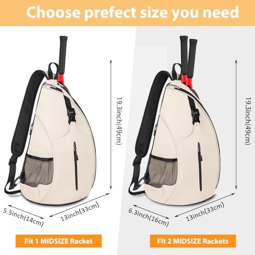 Ytonet Water Resistant Tennis Sling Backpack Crossbody for Men Women | Ytonet Men Women Pickleball Badminton Rackets Co