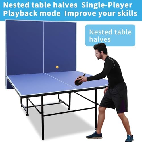 Table Tennis Table Foldable MDF Multi-Use, |5FT/6FT/9FT for Kid Teenager Adult