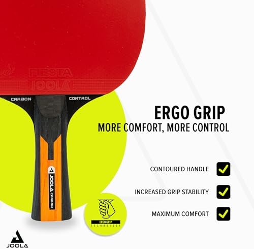 JOOLA Carbon Control Performance Ping Pong Paddles - Professional Table Tennis Racket for Advanced Players - ITTF Approv