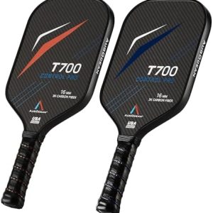 Carbon Pickleball Paddle Set Pro for Pickleball Players,High Grit and Spin 3K Raw Carbon Fiber Surface,Pickleball T700SC