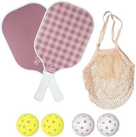 Sonix USAPA Approved Pickleball Paddles Set of 2 for Adults | Fiberglass Surface Pickleball Set with 2 Rackets, 4 Balls,