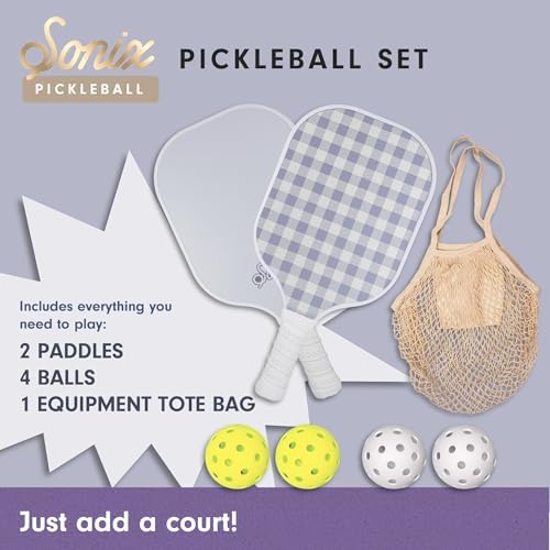Sonix USAPA Approved Pickleball Paddles Set of 2 for Adults | Fiberglass Surface Pickleball Set with 2 Rackets, 4 Balls,