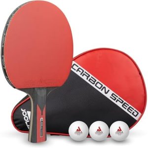 JOOLA Carbon Speed Ping Pong Paddle with Paddle Cover - Professional Ping Pong Paddles for Advanced Players - ITTF Appro