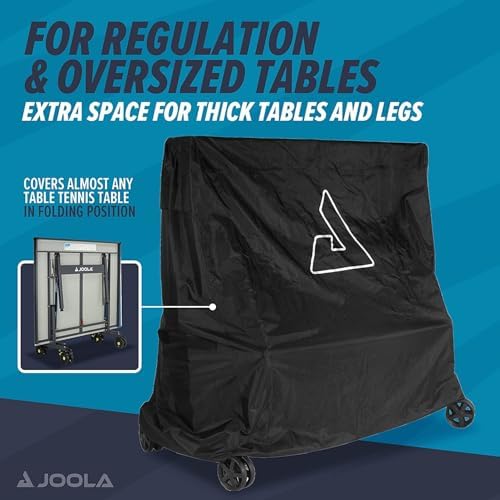 JOOLA Waterproof Ping Pong Table Cover - Heavy-Duty, Outdoor Protection - Table Tennis Cover for Garage, Basement, Indoo