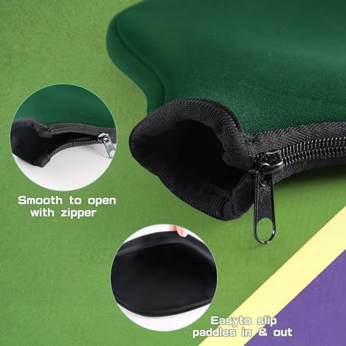Durable Neoprene Pickleball Paddle Covers, 8.26 x 11.8 Inch Zippered Storage Bag for Pickleball Players