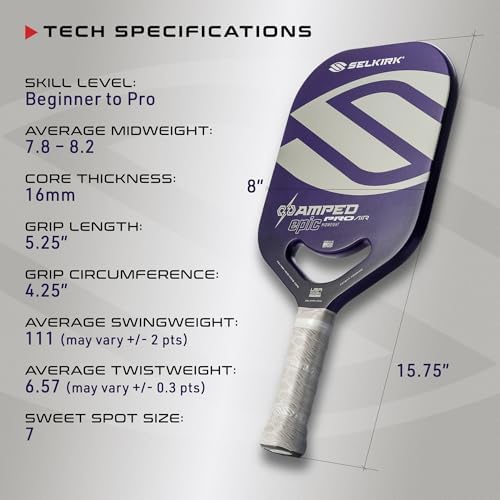 Selkirk Sport Amped Pickleball Paddles | Assembled in The USA | Unrivaled Precision & Control Selkirk Sport Amped Pro