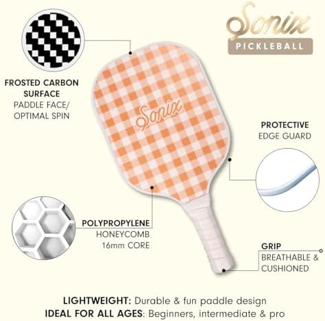 Sonix USAPA Approved Pickleball Paddles Set of 2 for Adults | Fiberglass Surface Pickleball Set with 2 Rackets, 4 Balls,