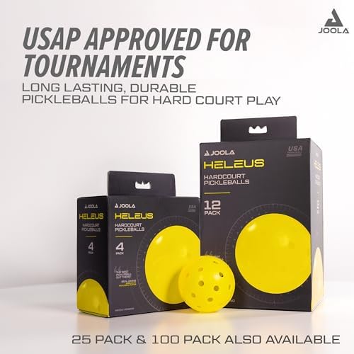 JOOLA Heleus Pickleballs - Competition Outdoor Pickleball Balls - Durable Pickleballs for Indoor Play & Outdoor Courts -