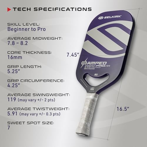 Selkirk Sport Amped Pickleball Paddles | Assembled in The USA | Unrivaled Precision & Control Selkirk Sport Amped Pro