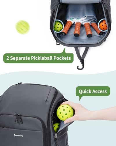 Pickleball Bag Sports Pickleball Backpack with Shoe Compartment Large Men Women Patent Pending