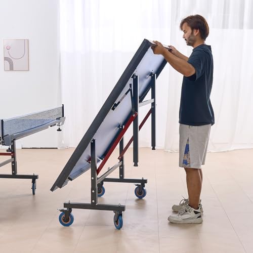 VEVOR Professional Table Tennis Table for Indoor Use, Portable and Foldable with Quick Clamp Net and Lockable Wheels VEV