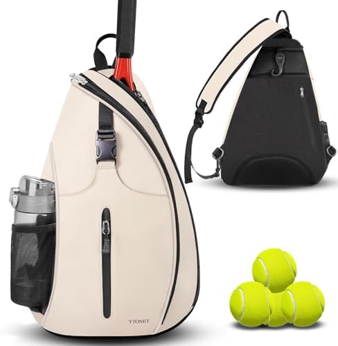 Ytonet Water Resistant Tennis Sling Backpack Crossbody for Men Women | Ytonet Men Women Pickleball Badminton Rackets Co