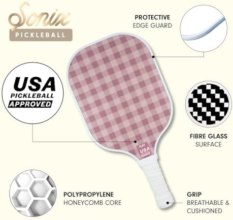 Sonix USAPA Approved Pickleball Paddles Set of 2 for Adults | Fiberglass Surface Pickleball Set with 2 Rackets, 4 Balls,