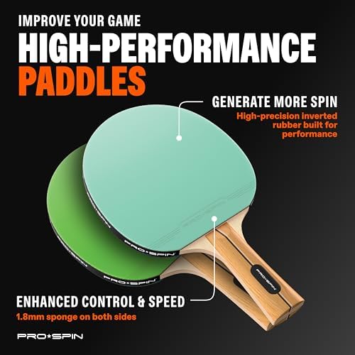 Professional Quality Ping Pong Paddle Set - High-Performance, Premium Rackets | 3-Star Balls | Compact Storage Case | In