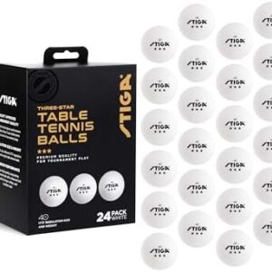 Stiga 3-Star Table Tennis Balls + Rubber Coated + High Durability + Amateur Players + Practice Sessions + 48 Pack + Best