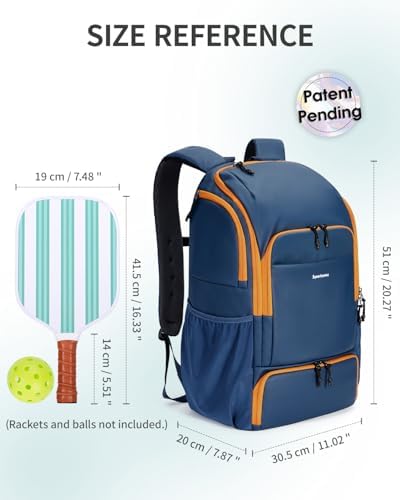 Pickleball Bag Sports Pickleball Backpack with Shoe Compartment Large Men Women Patent Pending