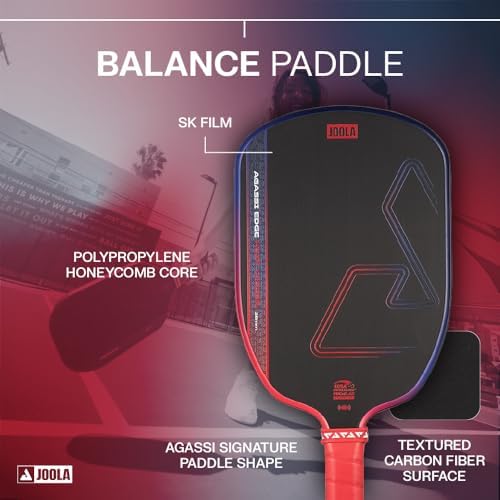 JOOLA Vision Textured Carbon Grip Pickleball Paddle for Maximum Spin and Control - Polypropylene Honeycomb Core 16mm JOO