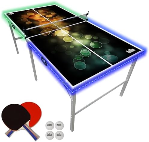 PartyLife 6 ft x 3 ft Ping Pong Table Tennis Table | Mid-Size Portable Folding Indoor Outdoor | Kids & Adults | Game Roo