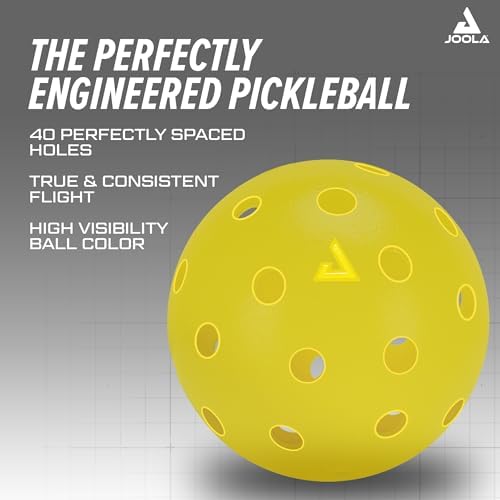JOOLA Heleus Pickleballs - Competition Outdoor Pickleball Balls - Durable Pickleballs for Indoor Play & Outdoor Courts -
