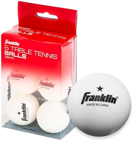 Franklin Sports Ping Pong Balls - White 38mm Official Weight - One Star Professional Quality - 6 Pack
