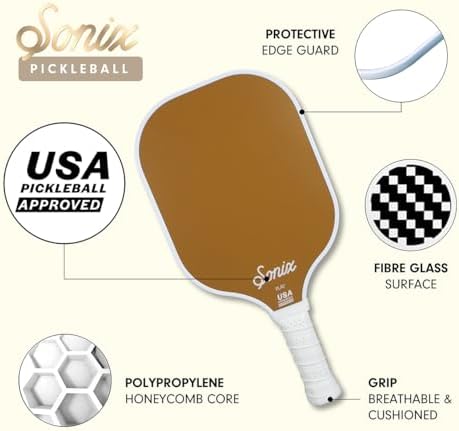 Sonix USAPA Approved Pickleball Paddles Set of 2 for Adults | Fiberglass Surface Pickleball Set with 2 Rackets, 4 Balls,
