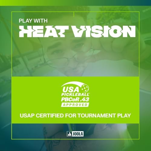 JOOLA Vision Textured Carbon Grip Pickleball Paddle for Maximum Spin and Control - Polypropylene Honeycomb Core 16mm JOO