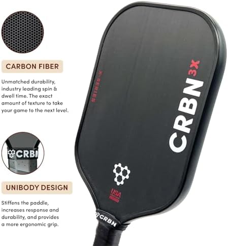 CRBN Pickleball X Series Power Paddle - Carbon Fiber Pickaxe for Enhanced Performance