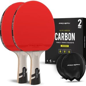 Professional PRO-SPIN Ping Pong Paddles for Professional Players | Carbon Fiber Blades, 7-Ply Blade, Premium Rubber, |0m