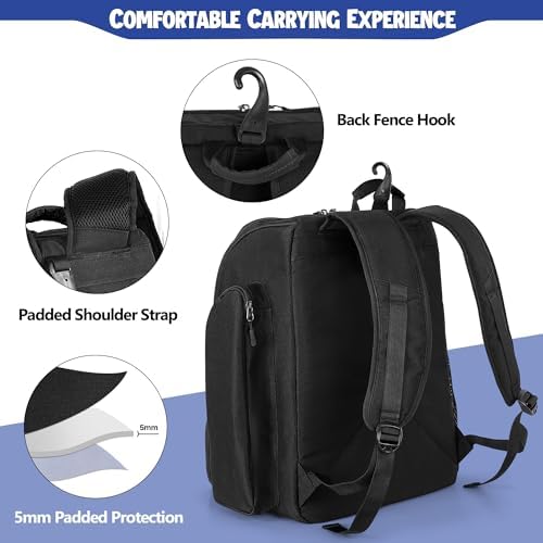 Pickleball Bag for 4 Paddles and Shoe Storage with Fence Hook for Pickleball Lovers | Pickleball Backpack with Shoe Com