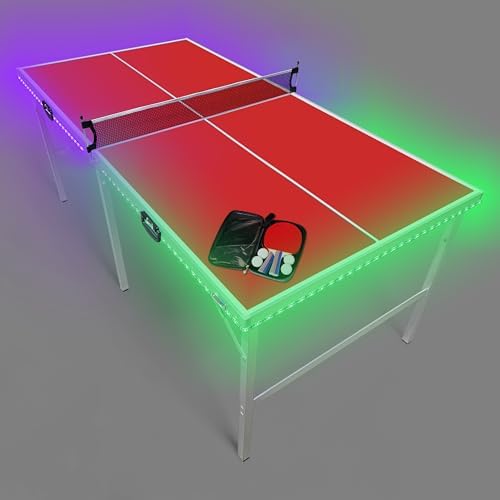 PartyLife 6 ft x 3 ft Ping Pong Table Tennis Table | Mid-Size Portable Folding Indoor Outdoor | Kids & Adults | Game Roo
