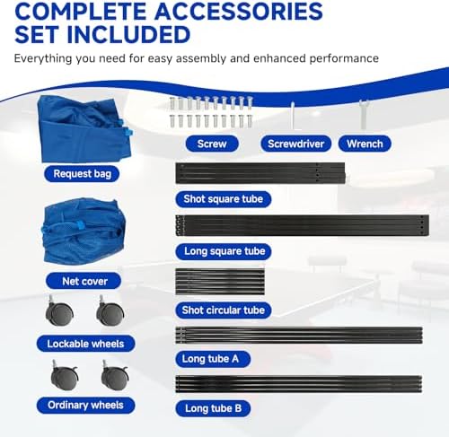 Standing Table Tennis Ball Catch Net, Durable Ball Collector for Training Practice, Portable with Wheels