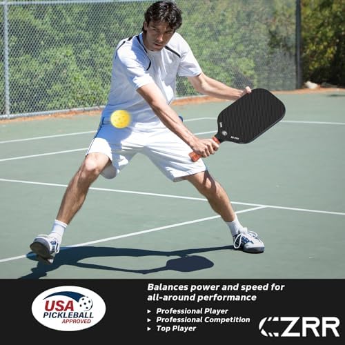 USA Pickleball Approved Pickleball Paddle, 3K Raw Carbon Fiber Surface (CFS) High Grit & Spin, 16MM Polypropylene Honeyc