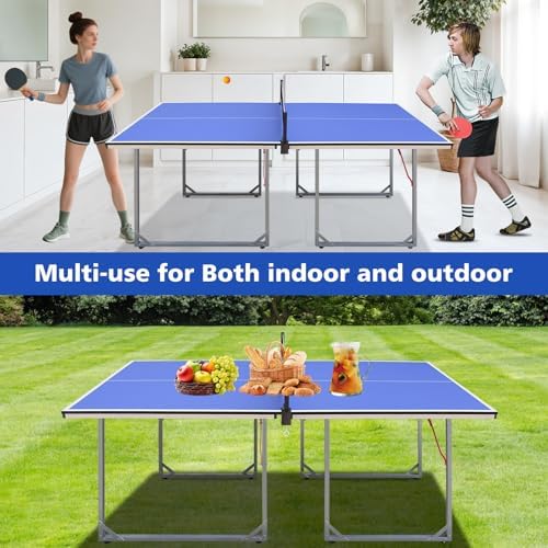 Table Tennis Table Foldable MDF Multi-Use, |5FT/6FT/9FT for Kid Teenager Adult