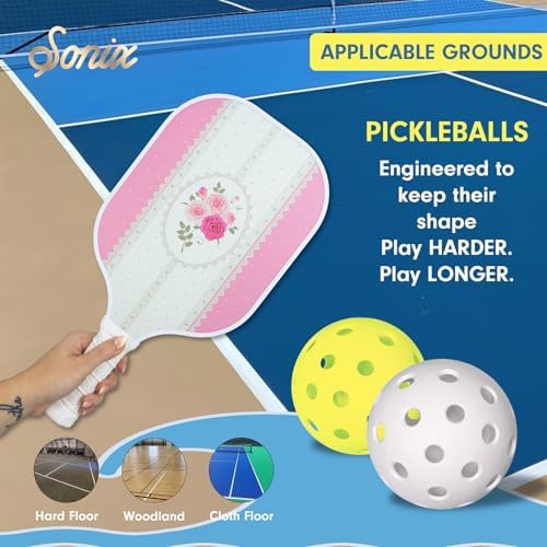Sonix USAPA Approved Pickleball Paddles Set of 2 for Adults | Fiberglass Surface Pickleball Set with 2 Rackets, 4 Balls,