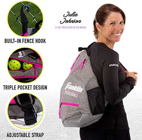 Franklin Sports Pickleball Bags - Sling Bag Backpack for Gear + Equipment - Perfect for Men + Women - Holds Paddles, Bal