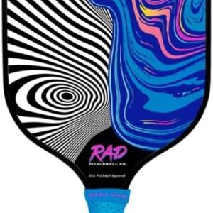 RAD Pickleball Paddle - USAPA Approved Pickleball Racket - Fiberglass Surface with Spin Grit Tech - Carbon Fiber for Pow