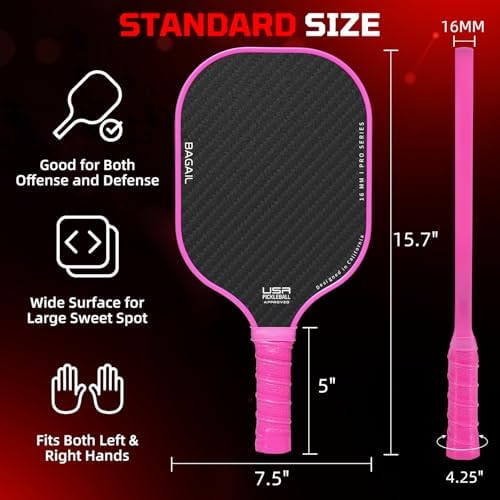Pickleball Paddles USAPA Approved Lightweight with 4 Balls Traction and Stability California Designed Recycled Material