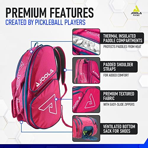 JOOLA Tour Elite Pickleball Bag - Backpack & Duffle Bag for Pickleball Paddles & Accessories - Multiple Colors