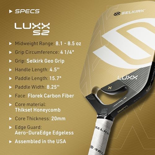 High Performance Selkirk Sport LUXX Control Pickleball Paddle for Ultimate Control and Power | Selkirk Sport LUXX Carbo