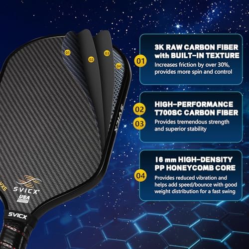 Pickleball Paddles Set of 2, Professional Carbon Fiber, Superior Control and Strong Power, USAPA Approved Pickleball Pad