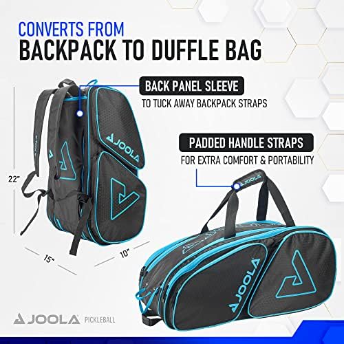 JOOLA Tour Elite Pickleball Bag - Backpack & Duffle Bag for Pickleball Paddles & Accessories - Multiple Colors