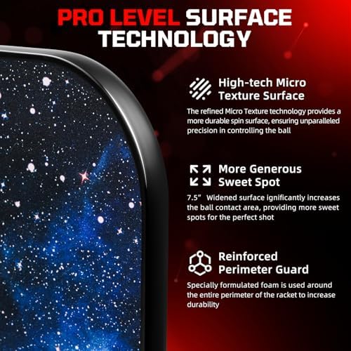 Pickleball Paddles USAPA Approved Lightweight with 4 Balls Traction and Stability California Designed Recycled Material