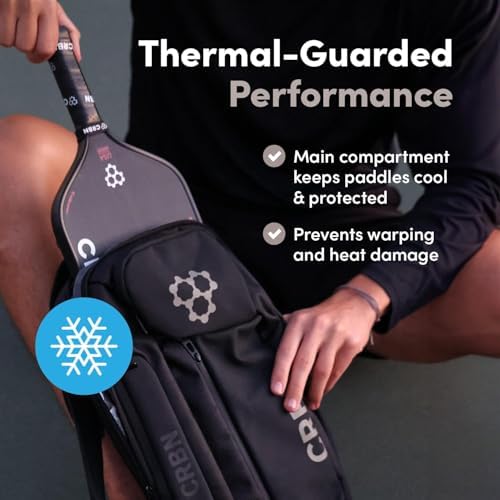 CRBN Pro Team Pickleball Bag for Pickleball Players - Water-Resistant Paddle Bag Holds 3 Paddles & Balls - Ideal for Ser