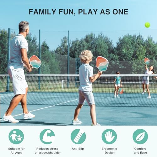 USAPA Approved Graphite Carbon Fiber Pickleball Paddles Set of 4 for Men Women, Polypropylene Honeycomb Core, Cushion |7